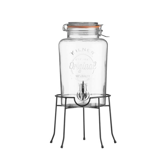 KILNER ◆ 玻璃飲料桶圓鐵架