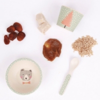 Love Mae ◆ 可愛小熊寶寶學習組(附吸盤)- 無毒環保竹製兒童餐具