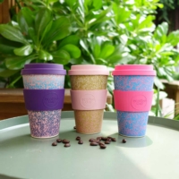 Ecoffee ◆ 環保隨行杯14oz (粉藍花)