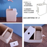 yamato japan ◆ Double D 手作木製多功能面紙盒式桌上小型垃圾桶-高 (4色)