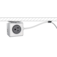 荷蘭 allocacoc ◆ PowerCube 防雷抗突波款 雙USB延長線/灰色/線長1.5公尺