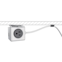 荷蘭 allocacoc ◆ PowerCube 防雷抗突波款 雙USB延長線/灰色/線長3公尺