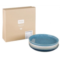 【英國Denby】藍色藝匠4色早餐邊盤禮盒-21cm
