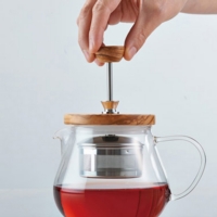 日本 HARIO ◆ 橄欖木濾壓茶壺450ml