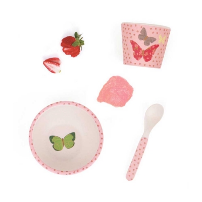 Love Mae ◆ 蝴蝶寶寶學習組(附吸盤)- 無毒環保竹製兒童餐具 Love Mae ◆ 蝴蝶寶寶學習組(附吸盤)- 無毒環保竹製兒童餐具