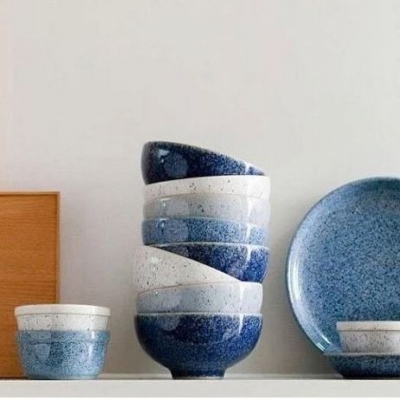 【英國Denby】藍色藝匠4色飯碗禮盒-12.5cm