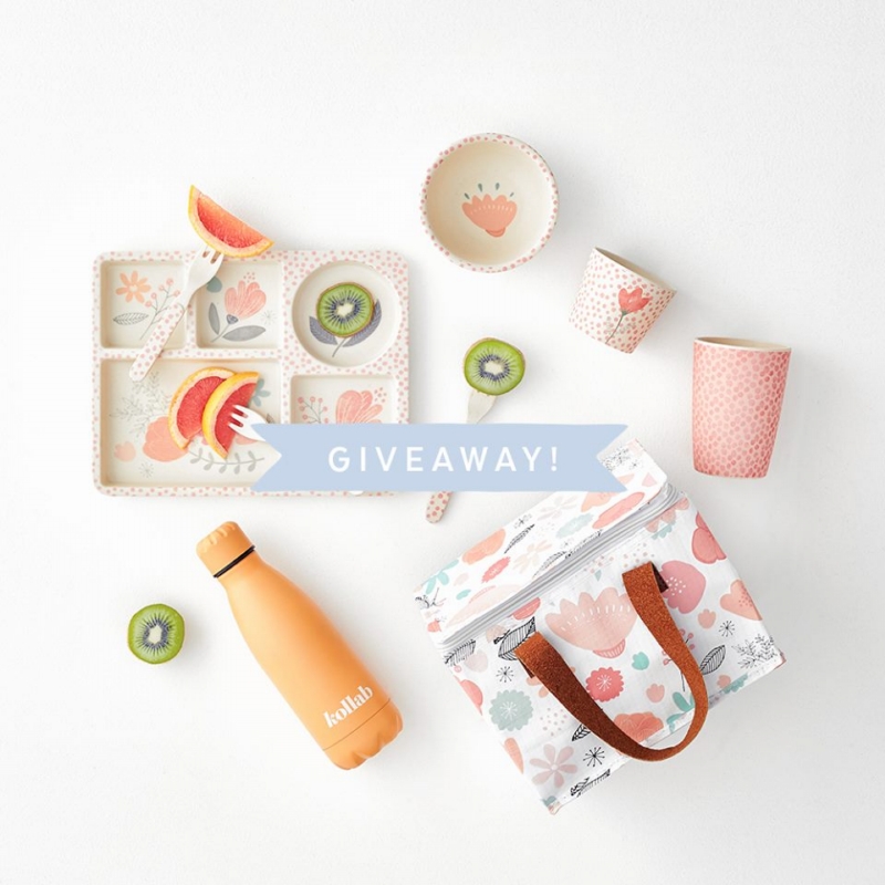 Love Mae ◆花草花園5件組- 無毒環保竹製兒童餐具