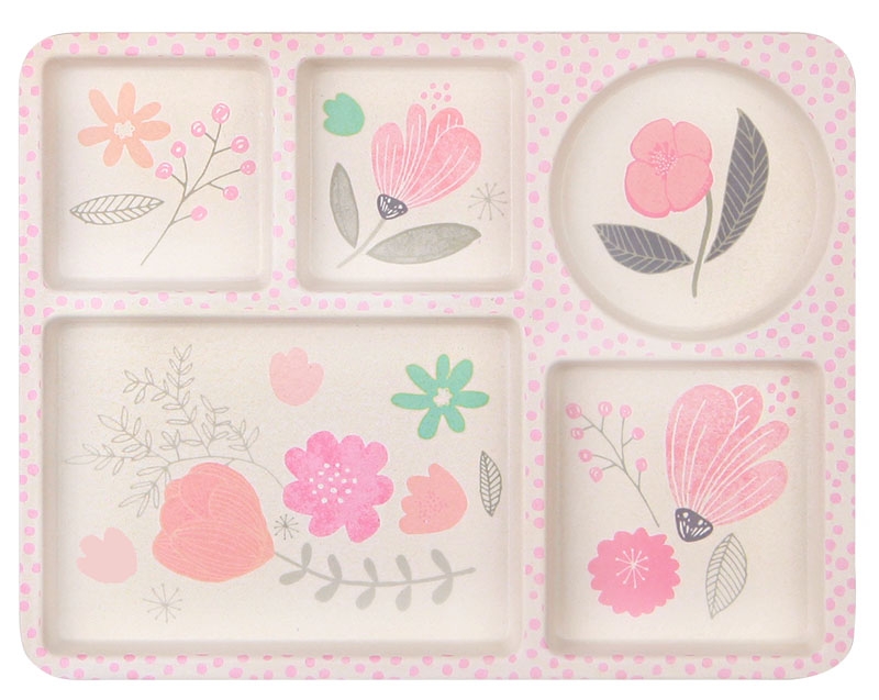 Love Mae ◆花草花園5件組- 無毒環保竹製兒童餐具