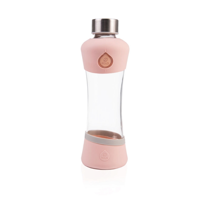 EQUA ◆ 耐熱曲線玻璃瓶550ml-蜜桃粉