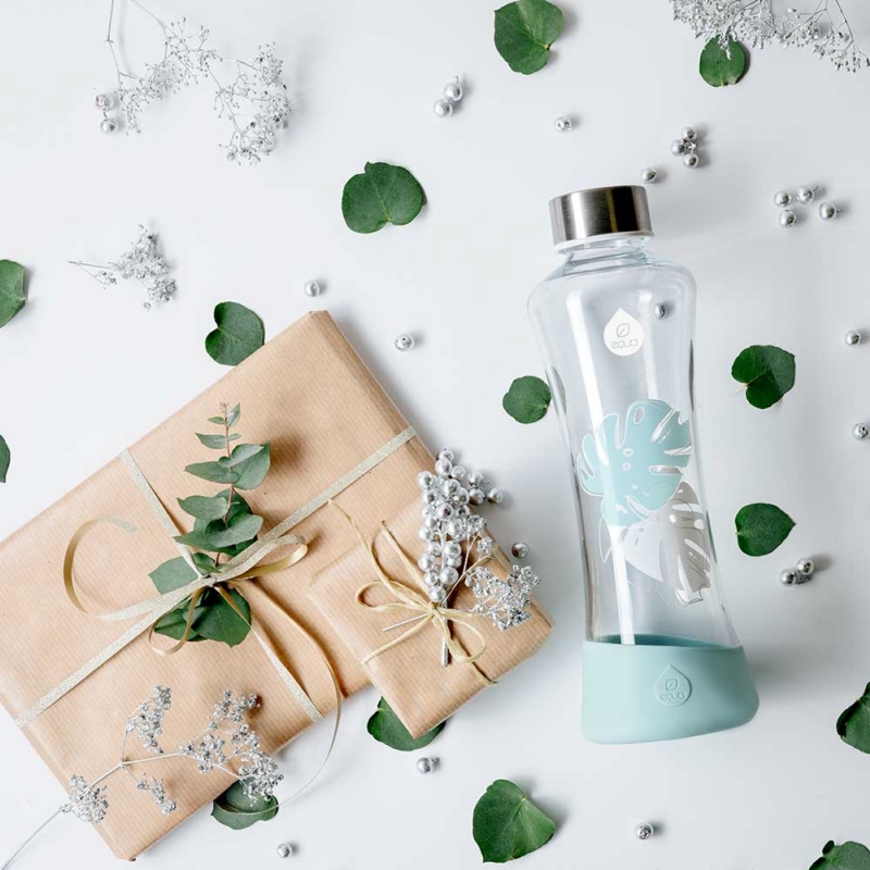 EQUA ◆ 耐熱曲線玻璃瓶550ml-沁藍