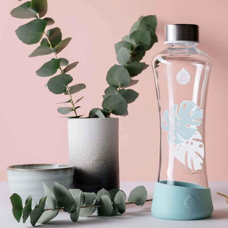 EQUA ◆ 耐熱曲線玻璃瓶550ml-沁藍