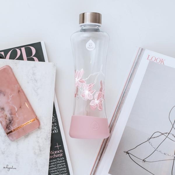 EQUA ◆ 耐熱曲線玻璃瓶550ml-粉色玉蘭