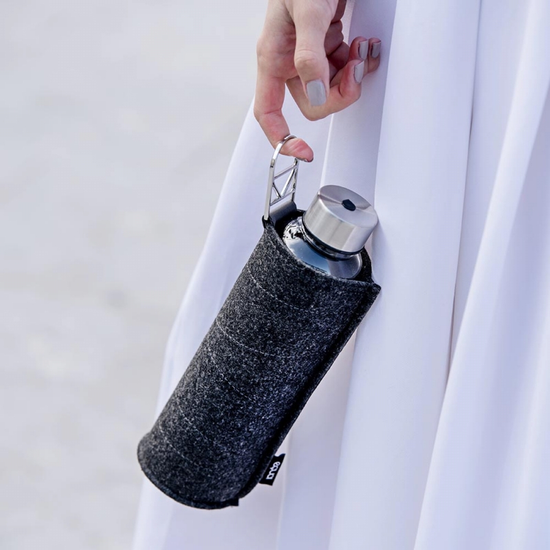 EQUA ◆ 耐熱氈套玻璃瓶550ml-銀扣環