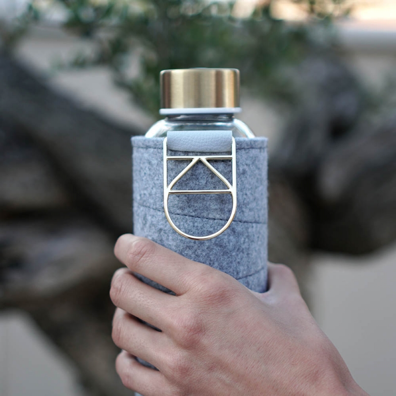 EQUA ◆ 耐熱氈套玻璃瓶750ml-金扣環