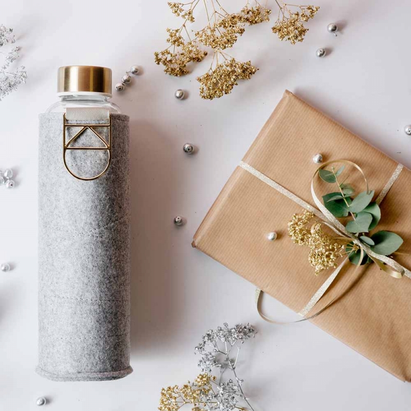 EQUA ◆ 耐熱氈套玻璃瓶750ml-金扣環