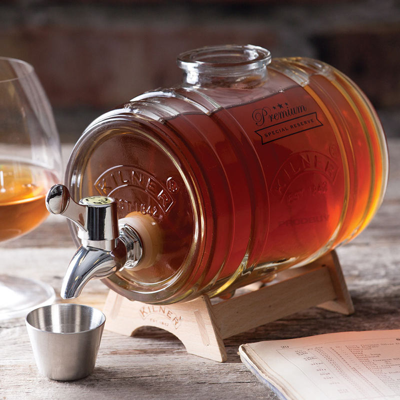 KILNER ◆ 1L 迷你酒桶型玻璃飲料桶