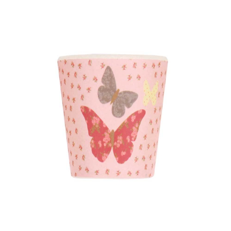 Love Mae ◆ 繽紛蝴蝶五件組(附吸盤)- 無毒環保竹製兒童餐具