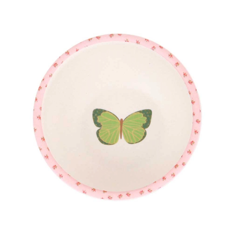 Love Mae ◆ 繽紛蝴蝶五件組(附吸盤)- 無毒環保竹製兒童餐具