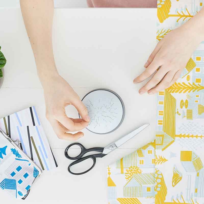 Kauniste ◆ 棉麻提袋 - 黃色鄉間小鎮