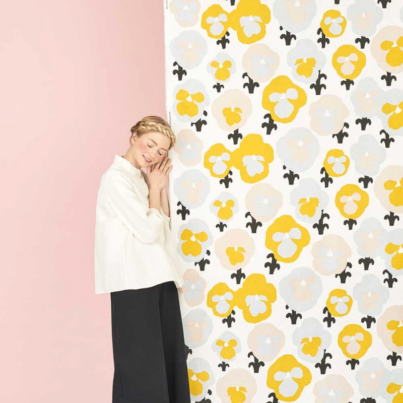 Kauniste ◆ 棉麻提袋 - 黃色三色菫