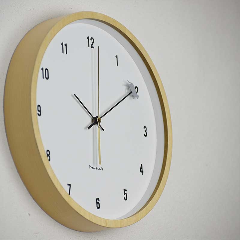 Zeller Life ◆ 悠閒午後小灰貓靜音掛鐘-自然