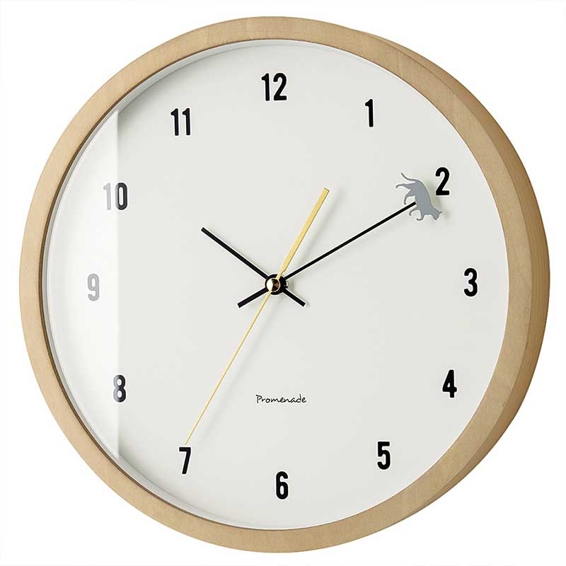 Zeller Life ◆ 悠閒午後小灰貓靜音掛鐘-自然