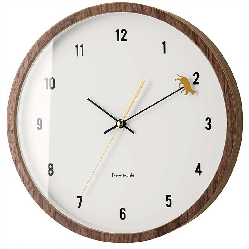 Zeller Life ◆ 悠閒午後小橘貓靜音掛鐘-棕