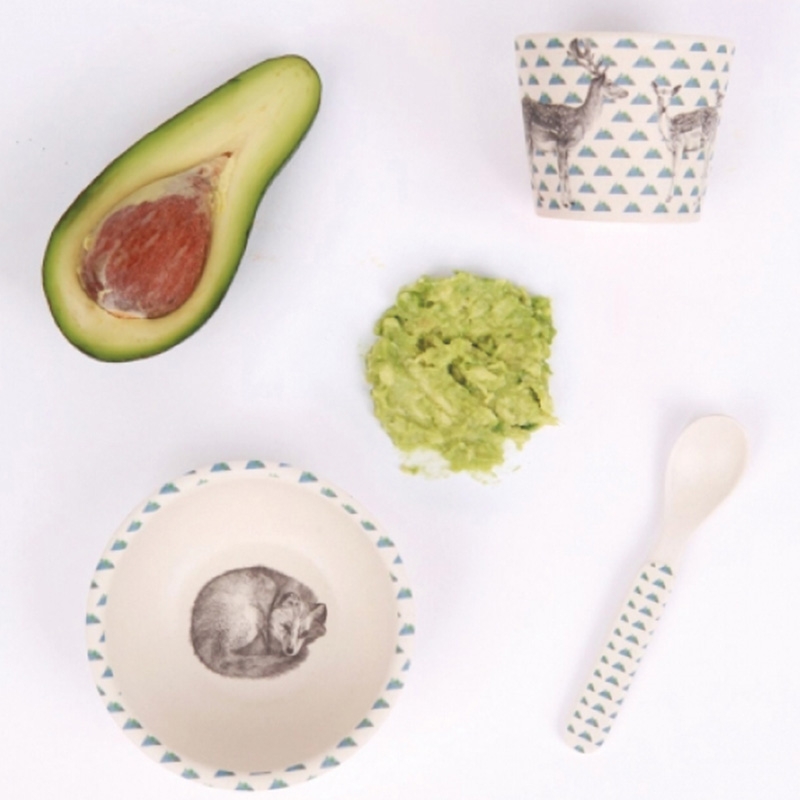 Love Mae ◆ 小狐狸寶寶學習組(附吸盤)- 無毒環保竹製兒童餐具