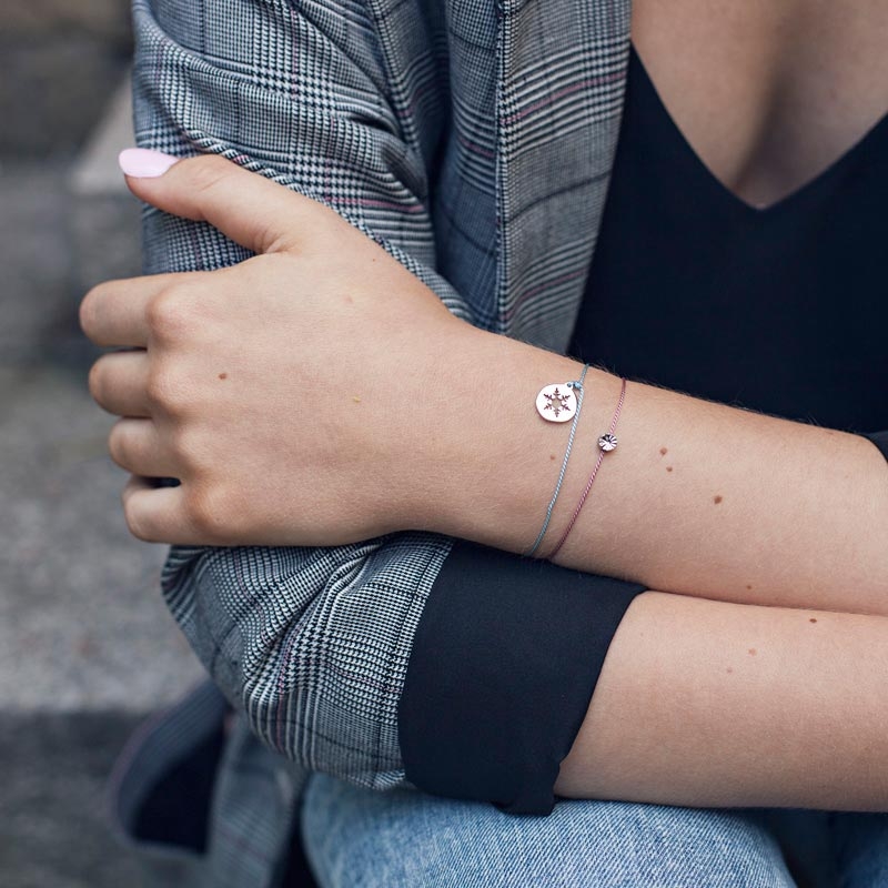 timi ◆ 許願真絲手鍊/銀花