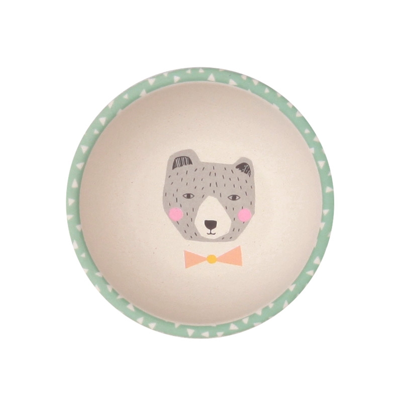 Love Mae ◆狐狸與朋友5件組(附吸盤)- 無毒環保竹製兒童餐具