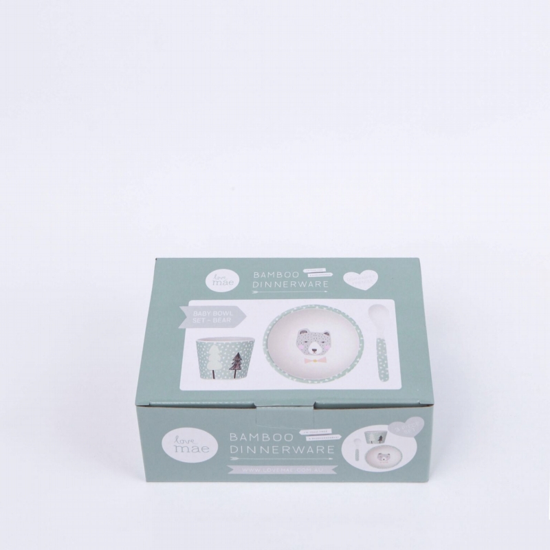Love Mae ◆ 可愛小熊寶寶三件組- 無毒環保竹製兒童餐具
