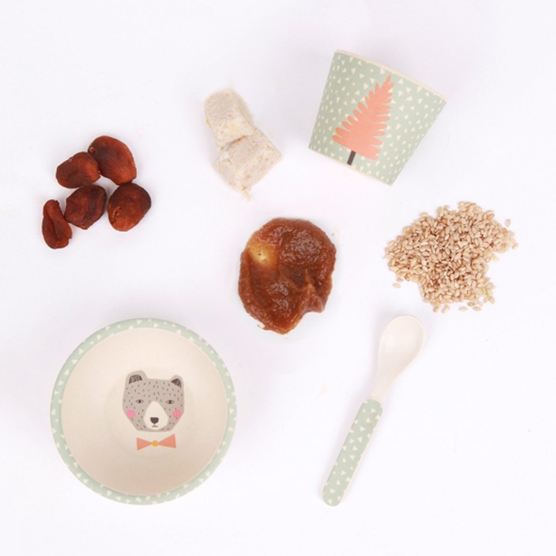 Love Mae ◆ 可愛小熊寶寶三件組- 無毒環保竹製兒童餐具