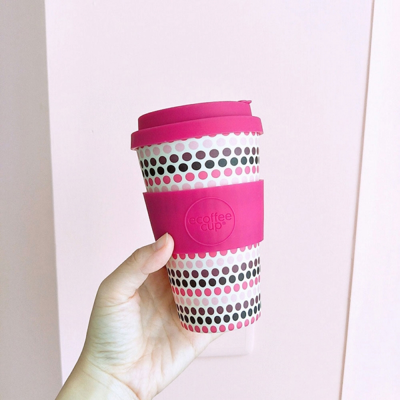 Ecoffee ◆ 環保隨行杯14oz (波卡粉)