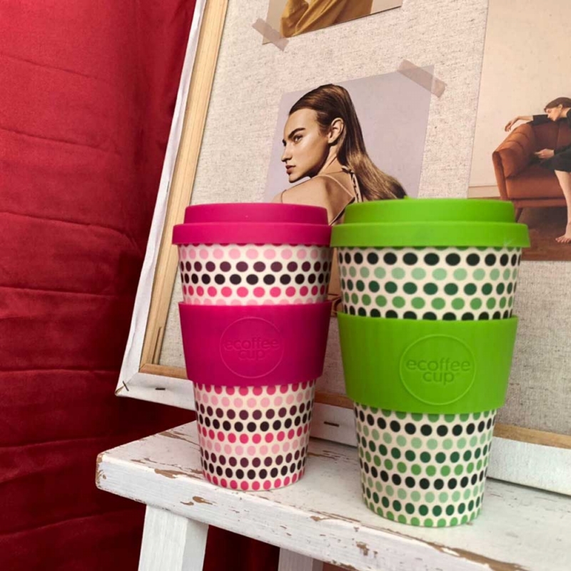 Ecoffee ◆ 環保隨行杯14oz (波卡粉)
