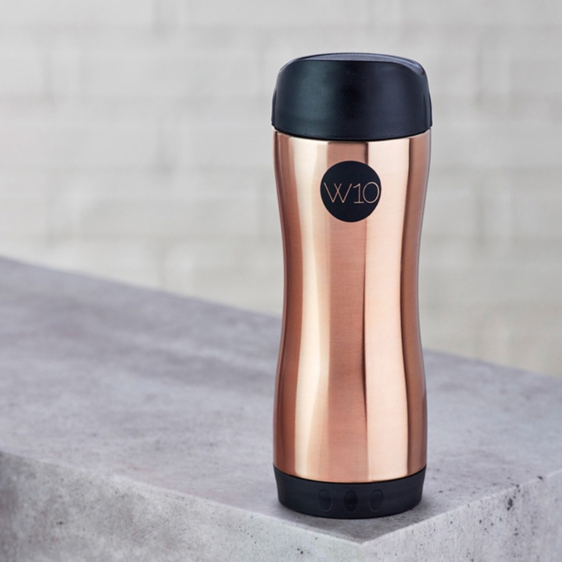 W10 ◆ 雙層不鏽鋼曲線保溫杯-黑/金