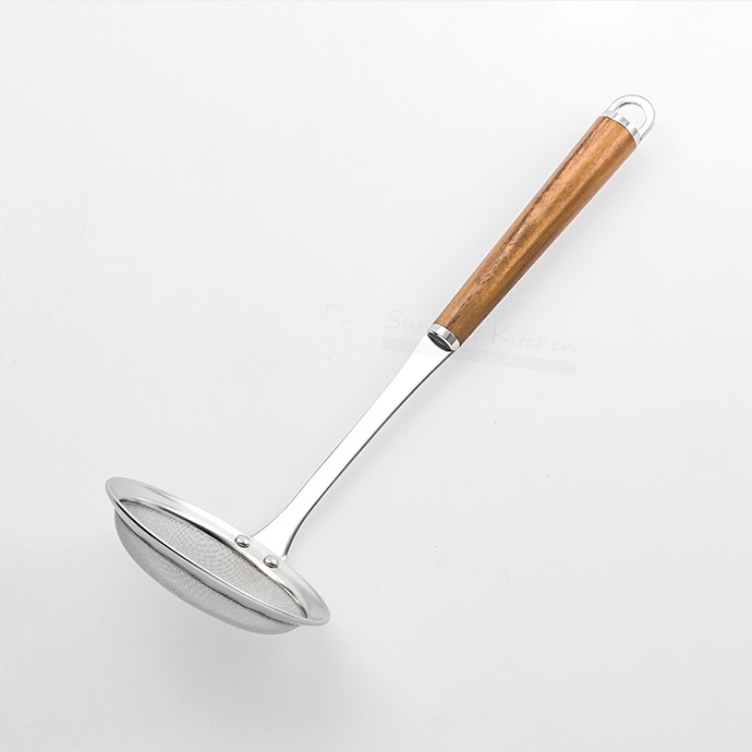 SUNCRAFT ◆ 核桃木柄濾勺-小孔