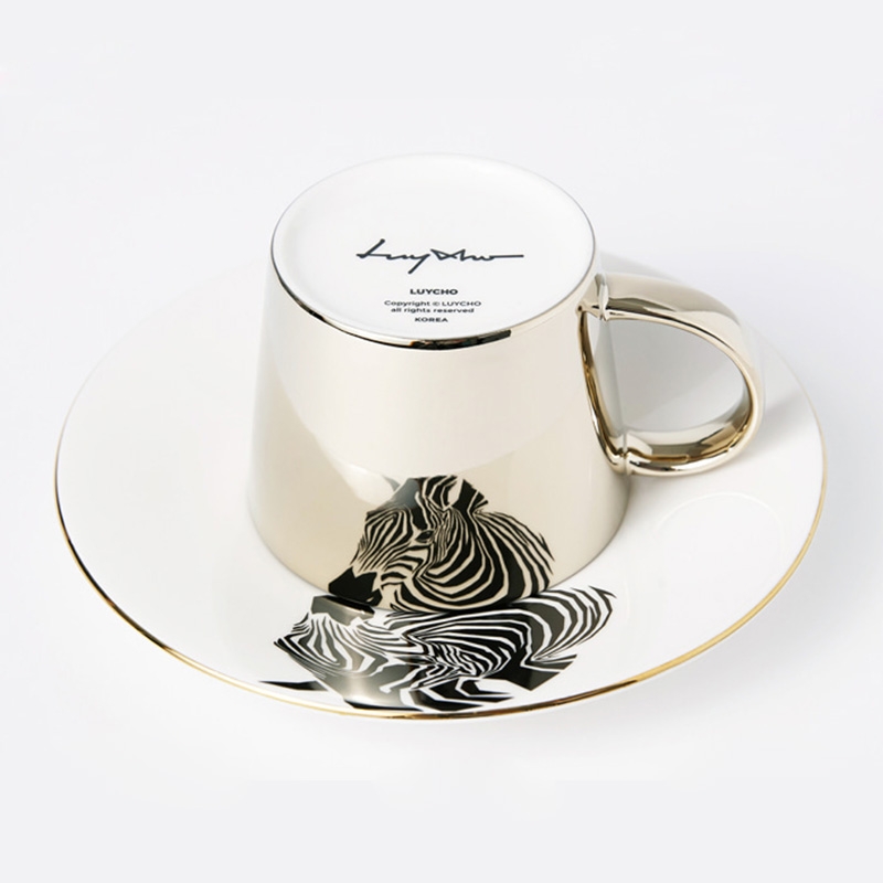 Luycho ◆ 動物圖案鏡面倒影杯-斑馬
