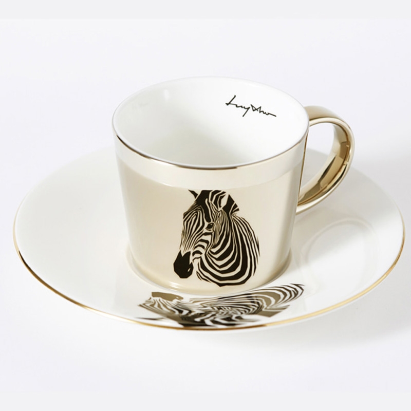 Luycho ◆ 動物圖案鏡面倒影杯-斑馬