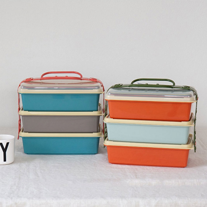 BISQUE ◆ 三層野餐便當盒/長型 (2色可選)