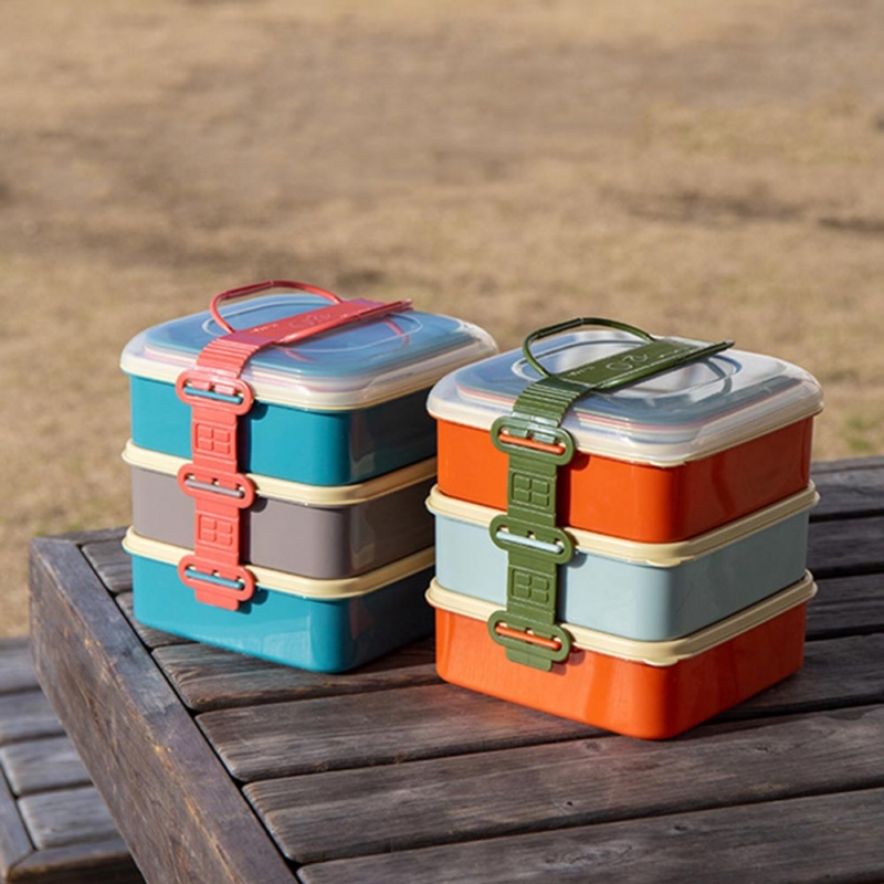 BISQUE ◆ 三層野餐便當盒/方型 (2色可選)