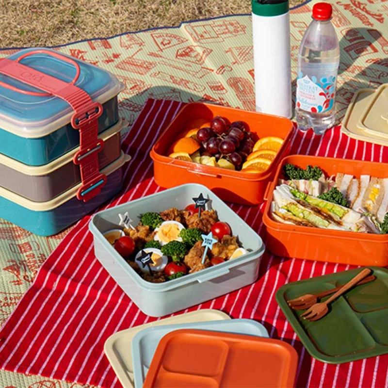 BISQUE ◆ 三層野餐便當盒/方型 (2色可選)