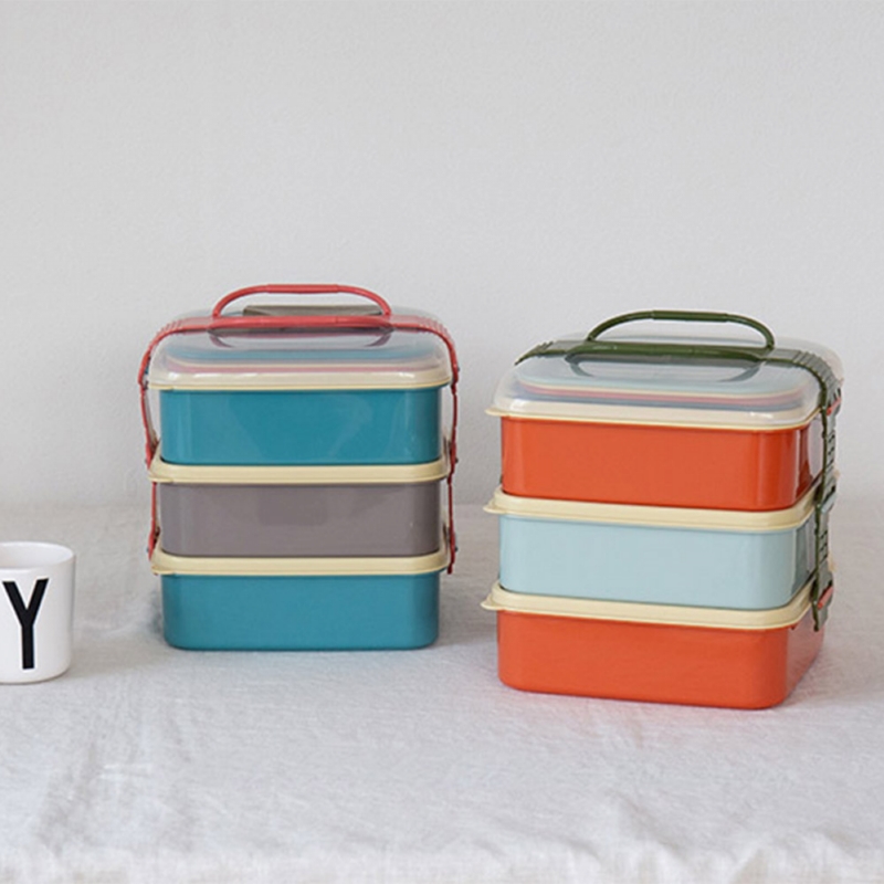 BISQUE ◆ 三層野餐便當盒/方型 (2色可選)