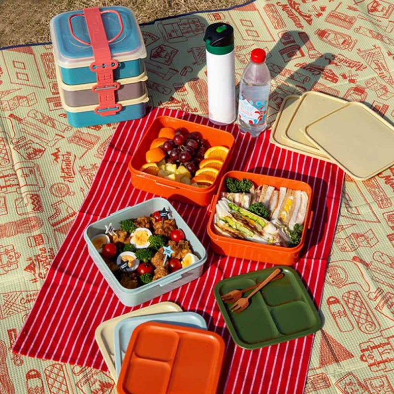 BISQUE ◆ 三層野餐便當盒/方型 (2色可選)