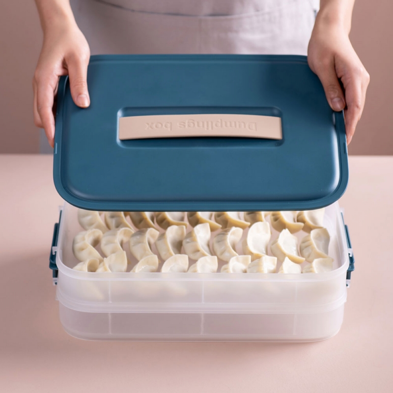 PINMOO ◆ 可疊式手提水餃收納盒(3色可選)