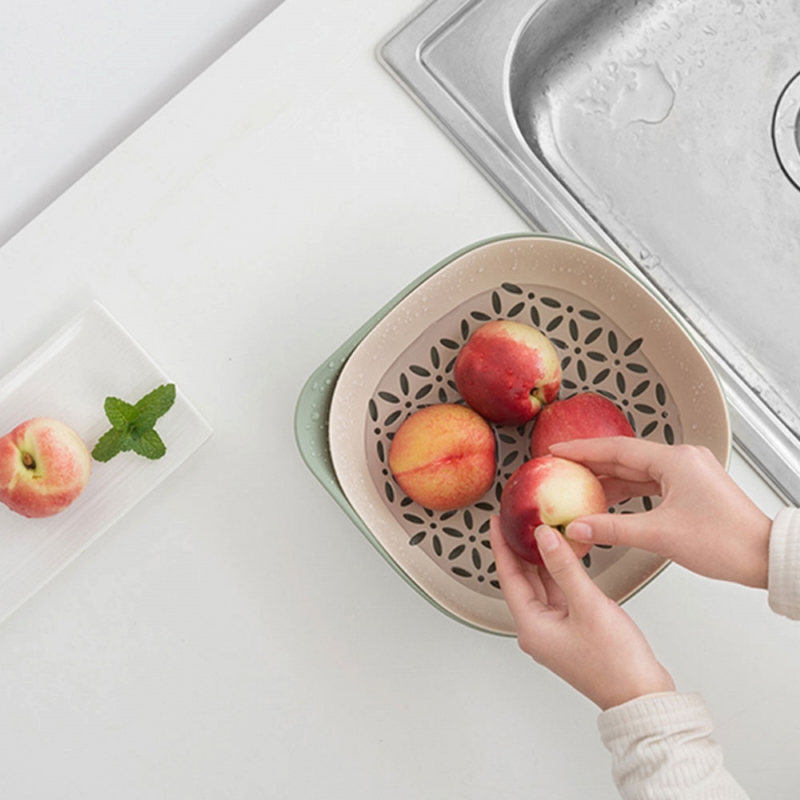 PINMOO ◆ 雙層蔬果瀝水籃(3色可選)