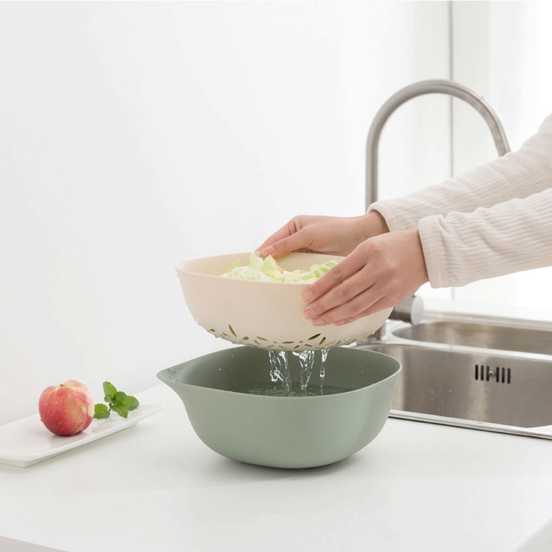 PINMOO ◆ 雙層蔬果瀝水籃(3色可選)