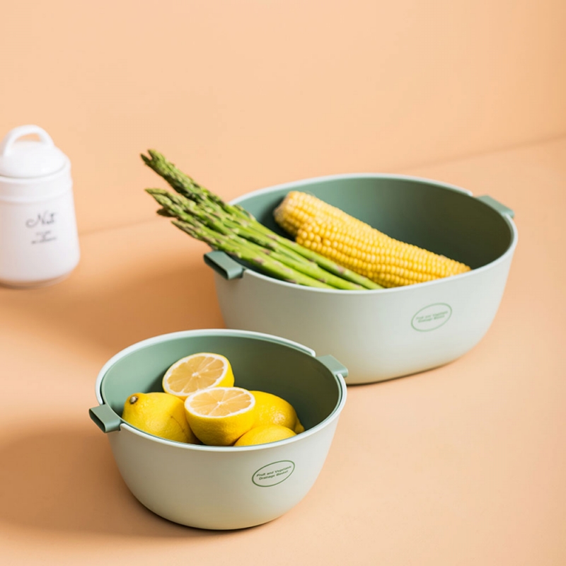 PINMOO ◆ U型大容量雙層瀝水籃-大(3色可選)