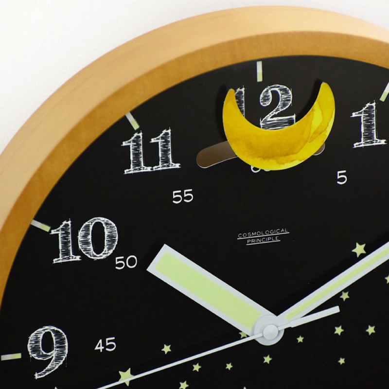 Zeller Life ◆ 閃閃星空夜光搖擺掛鐘-夜空黑