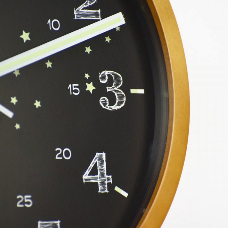 Zeller Life ◆ 閃閃星空夜光搖擺掛鐘-夜空黑