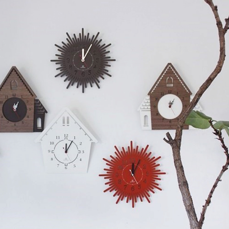 yamato japan ◆ 純手工木製童話房子樣式壁掛時鐘 (3色)